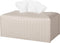 Tissue Box Cover PU Leather Tissue Holder Square Facial Tissue Case Facial Paper Organizer Dispenser for Bathroom, Vanity Countertop, Tabletop, Ca...