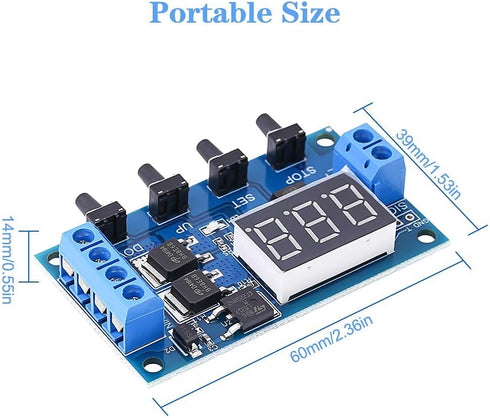 Timer Delay Relay DC 5V 12V 24V On Off Timer Module Trigger Cycle Dual MOS Delay Control Board with Digital Tube Display and Protective Shell for ...
