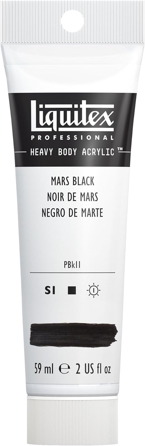 Liquitex Professional Heavy Body Acrylic Paint, 2-oz (59ml) Tube, Mars Black...