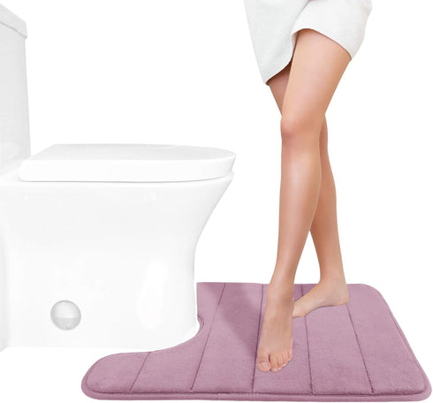 Yimobra Memory Foam Toilet Bath Mat U-Shaped, 24 X 20 Inches,Soft and Comfortable, Super Water Absorption, Non-Slip, Machine Wash and Easier to Dr...