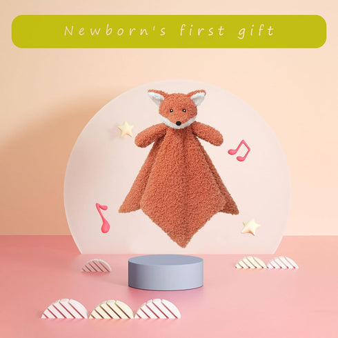 Baby Orange Fox Soft Stuffed Animal Security Blanket, Plush Fox Character Lovey Blanket, Baby Shower/Nursery Gift, Cuddly Newborn, Infant, Toddler...