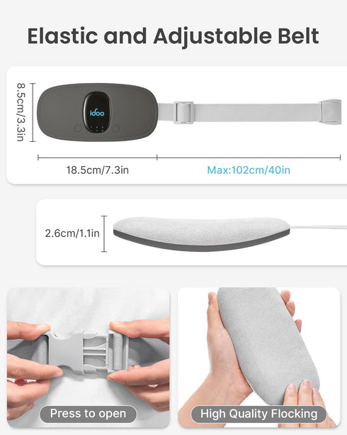 iDOO Period Heating Pad for Cramps, FSA HSA Eligible, Menstrual Heating Pad with 3 Heat Levels and 3 Massage Modes, Portable Cordless Heating Pad,...