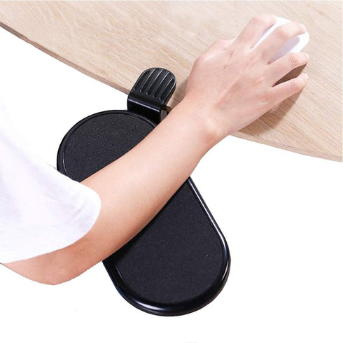 Ergonomic Desk Clamp On Mouse Platform Extension Attachable Elbow Arm Rest Mouse Pad Tray Under Desk (Small Tray)...
