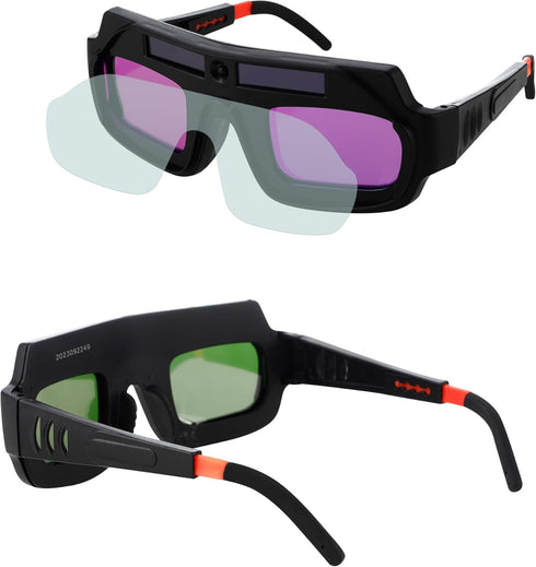 Auto Darkening Welding Goggles, Solar Powered True Color Anti-Glare Safety Welding Glasses for TIG MIG MMA Plasma Welding, Lightweight Welders Gla...