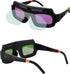 Auto Darkening Welding Goggles, Solar Powered True Color Anti-Glare Safety Welding Glasses for TIG MIG MMA Plasma Welding, Lightweight Welders Gla...