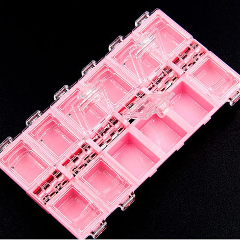 ARTIBETTER 4 Pcs Jewelry Storage Box 12 Compartments Clear Plastic Storage Case Nail Art Container for Glitter, Beads, Sequins, Jewelry Storage...
