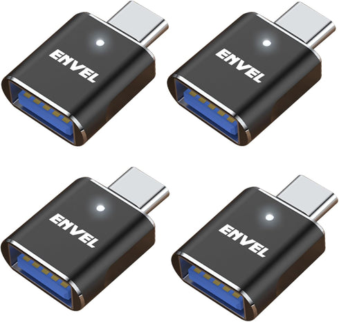 ENVEL USB C to USB Adapter, 4 Pack USB 3.0 to USB C Adapter, USB Type-C Male to USB Female OTG Converter, Compatible with Apple iWatch iPhone 11 1...