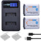 NP-BX1 2 Pack Batteries and LCD Dual USB Charger for Sony CyberShot DSC-RX100 V, DSC-RX100, DSC-WX500, HX300, WX300, H400, HX300, HX50V, HX90V, WX...