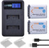 NP-BX1 2 Pack Batteries and LCD Dual USB Charger for Sony CyberShot DSC-RX100 V, DSC-RX100, DSC-WX500, HX300, WX300, H400, HX300, HX50V, HX90V, WX...