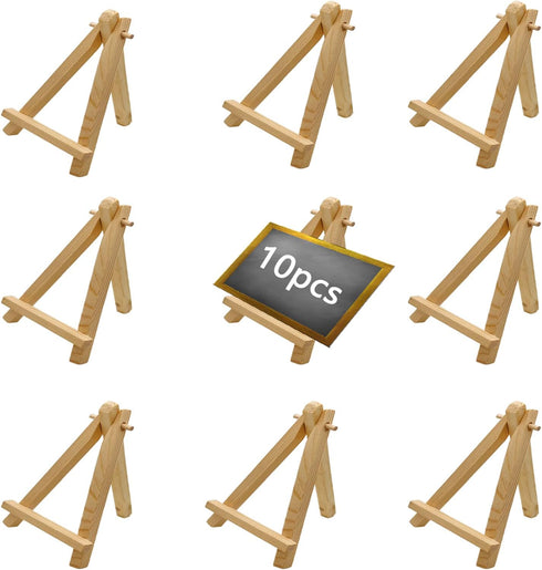 5.9 Inch Mini Wood Display Easel, 10 Pcs Tabletop Easels for Displaying Photos, Picthres...