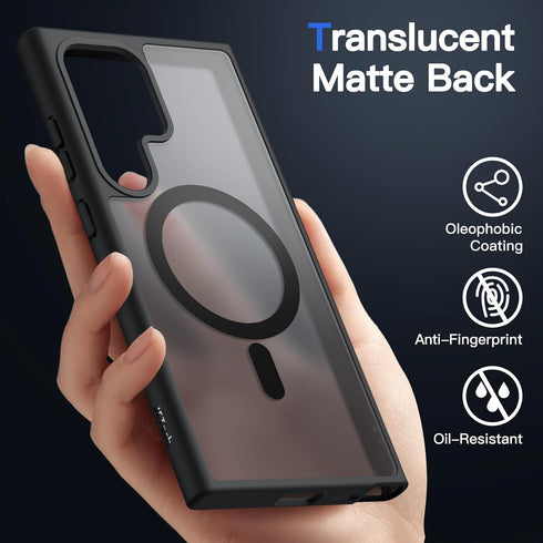JETech Magnetic Case for Samsung Galaxy S24 Ultra 5G, Compatible with MagSafe, Translucent Matte Back Shockproof Phone Cover (Black)......