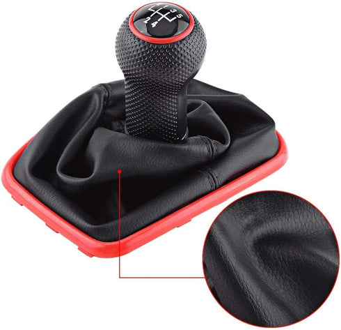 Acouto 5 Speed Car Gear Shift Knob Gaiter Boot Kit mk4 Shift Boot Shift knob for Jetta for Bora MK4 1999-2004...