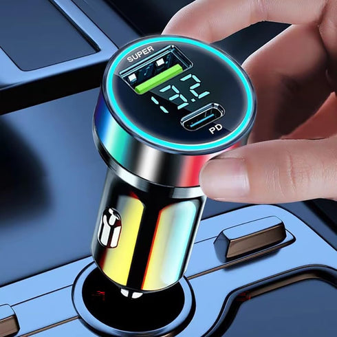 60W USB C Car Charger Adapter with Voltage Detection, PD30W+QC3.0 Fast Charge Cigarette Lighter Plug for iPhone/Android/Samsung/iPad Pro and More...