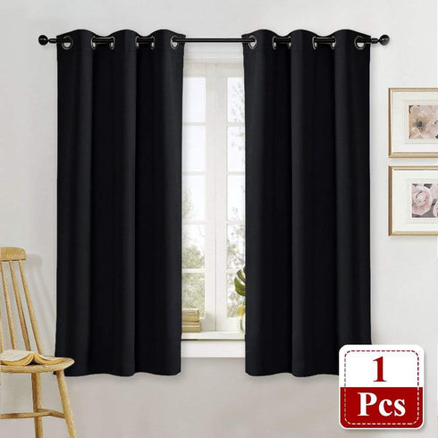 NICETOWN Halloween Black Out Curtain Panel Shade Solid Energy Efficient Eyelet Top Window Blind for Guest Room (Single Piece, 42 inches Wide by 63...