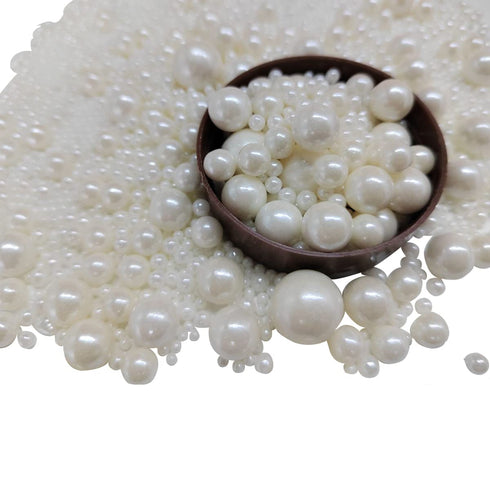 Edible Pearl Sugar Sprinkles White Candy Mixing Size Baking Edible Cake Decorations Cupcake Toppers Cookie Decorating Celebrations Wedding Valenti...