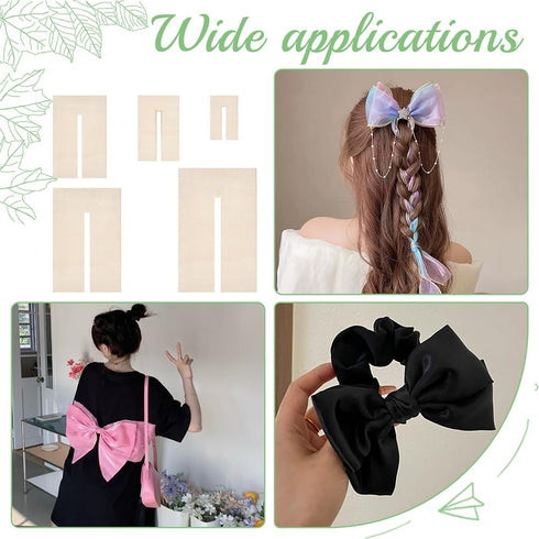 BENECREAT 5Pcs Bow Maker Templates, Wood Bow Tie Boards Craft Sewing Tool for Ribbon Bow Making Hair Bows Gift Bows Crafts Making, Slot: 8mm...