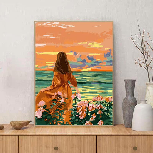ZRIZQ Paint by Number for Adults Beginners,Paint by Numbers Kits on Canvas,Woman DIY Paint by Numbers for Home Wall Art Decor(12x16Inch)...