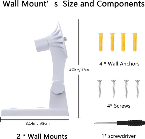 Camera Wall Mount Compatible with Wyze Battery Cam Pro, Camera Corner Mounting Bracket 180°Adjustable Security Camera Ceiling Mount for Drill Inst...