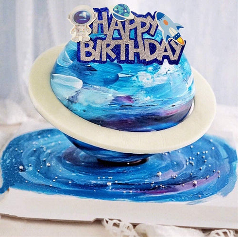 JeVenis Space Birthday Cake Topper - Cupcake & Rocket Decoration - Astronaut Cake Decoration...