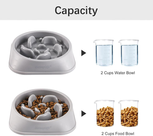 MateeyLife Slow Feeder Dog Bowls, Anti-Choking Puzzle Dog Food Bowls, Non Slip Interactive Dog Feeding Bowls Slow Down Eating, Bloat Stop Maze Dog...
