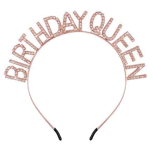 AOPRIE Birthday Crown for Women - Rose Gold Tiara for Girls - Princess Crown Rhinestone Happy Birthday Accessory...