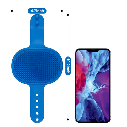 2 Pack Dog Grooming Brush, Premium Pet Bath Brush with Adjustable Ring Handle for Bathing - Massaging -Hair Removal - on Wet or Dry Hair, for Long...