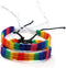 COLORFUL BLING Nepal Rainbow Woven with Bisexual Pride Braided Month Stuff Bracelet Anklet Lesbians Gays Couple Friendship Jewelry for Women Men...