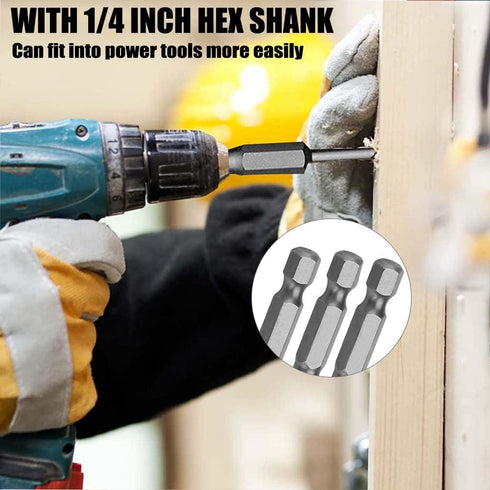 Utoolmart H3 Magnetic Hex Head Screwdriver Bits, 1/4 Inch Hex Shank 150mm Length S2 Power Tools 10 Pcs...