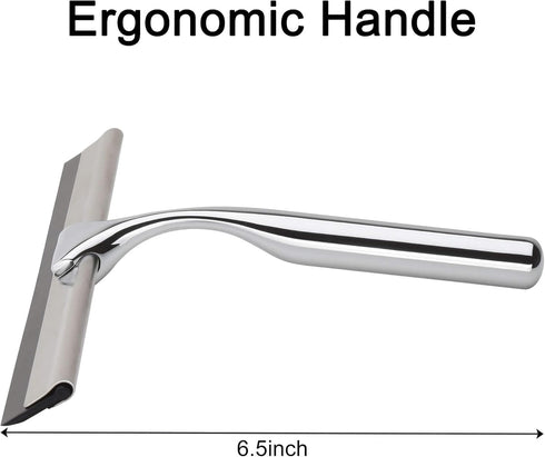 All Purpose Stainless Steel Squeegee for Glass Shower Doors, Car Window, Home Mirrors, Bathroom Shower Cleaner Wiper 10 inches...