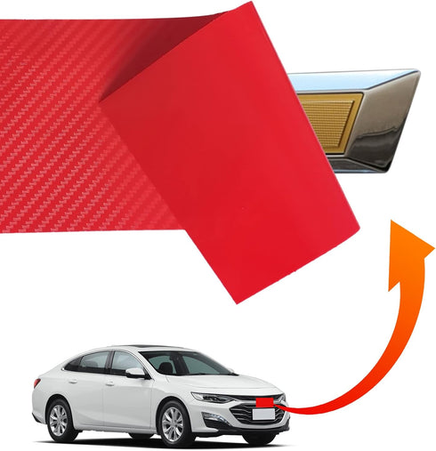 Compatible with Bowtie Logo Wrap Stickers Cut-Your-Own Emblem Overlay DIY Decals for Chevy 6PCS Red...