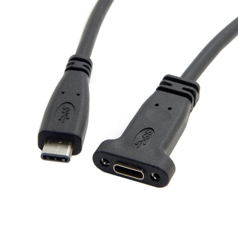 cablecc USB-C USB 3.1 Type C Male to Female Extension Data Cable with Panel Mount Screw Hole...