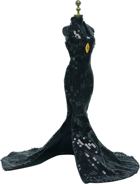 Gorgeous Handmade Doll Dress, Doll Clothes Evening Gown with Sequin Fashion Show, Wedding Party Outfits for 11.5 inch Doll Accessories (Black)...