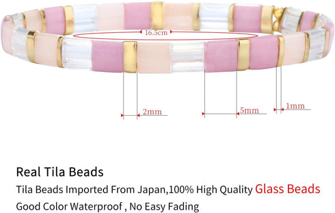 KELITCH Women Flexible Stretch Bracelets Tila Miyuki Beaded Bracelets Handmade Boho Bracelets Fantastic Souvenirs (1B)...