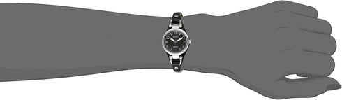 Accutime XOXO Women's XO3396 Silver-Tone Watch with Black Synthetic Leather Band...