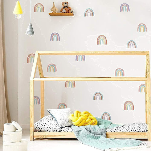 Rainbow Wall Decals for Girl Bedroom Kids Room Decor, Peel and Stick Wallpaper Rainbow Wall Stickers Mural Vinyl 36 Pcs...