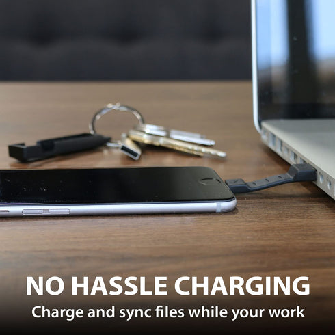 Lever Gear CableKit - Key Chain Charging Cable Compatible with Apple iPhone. Keychain Charger Cord + Micro USB Adapter or USB C Adapter, SIM Card ...