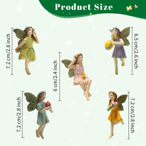 5 Pcs Fairy Garden Accessories Miniature Fairies Figurines Resin Garden Ornaments Fairy Decor for Outdoor Garden Lawn Home and Pot Plants Decorati...