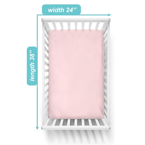 American Baby Company 100% Natural Cotton Fitted Mini Crib Sheet 38" x 24" - Soft & Breathable Small Nesting Portable Crib Sheet, Fits Pack N Play...