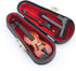 Dselvgvu Wooden Miniature Violin with Stand,Bow and Case Mini Musical Instrument Miniature Dollhouse Model Ornament Home Decoration (3.15"x1.18"x0...