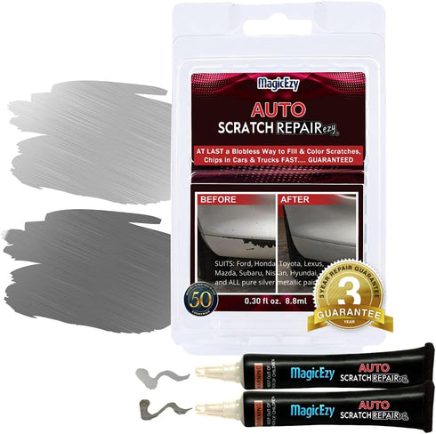 MagicEzy Auto Scratch RepairEzy - (Silver Metallic) Touch Up Paint for Car Scratches and Chip Repairs | All Makes and Models | No Need for Factory...