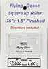 Bloc Loc Flying Geese Quilting Ruler 3/4” x 1-1/2” Finished, 1-1/4” x 2” Trimmed Size for Quilters...