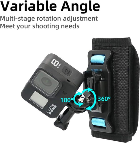 SUREWO Backpack Shoulder Strap Mount with Adjustable Shoulder Pad Compatible with GoPro Hero 12/11/10/9/8/7/6/5/4,DJI Osmo Action 4/3,AKASO/Crosst...