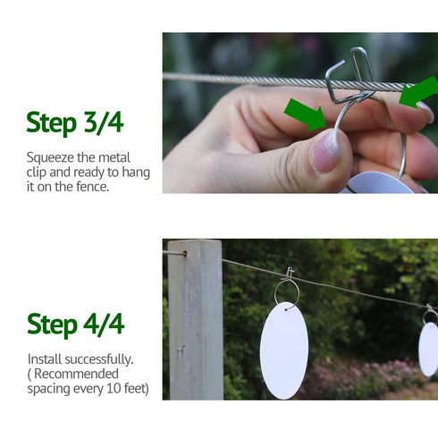 Electric Fence Alert Markers, High Visibility Reflector Stop Wildlife Crashing Farm Fencing with Strong Metal Clips Don’t Slide or Fall Off Stay o...