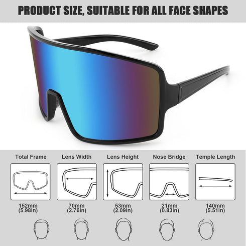 Karsaer Vision Sports Cycling Sunglasses Rave Visor Outdoor Baseball Softball Glasses 80s Shades Women Men...