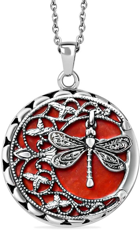 Dragonfly Necklace for Women Trendy - Summer Beach Boho Jewelry Birthday Gifts - Aventurine, Carnelian, Dyed, Rose Quartz, Blue Sandstone Birthsto...