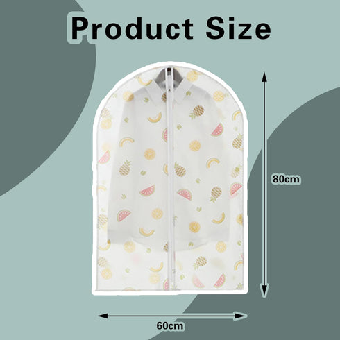 5 Pack Hanging Clothes Covers Clear Clothes Bags Hanging Dust Clothes Protectors Dry Cleaner Home Storage Travel (60×80, Fruit)...