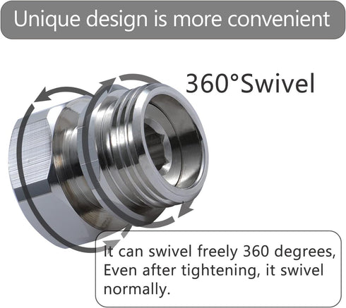 Garden Hose Swivel Adapter, 3/4" GHT Solid Brass Hose Connectors Adapters,3/4 GHT Female x 3/4 GHT Male Hose Adapter...