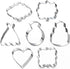 Wedding Cookie Cutter Set-7 Piece-3 Inches-Heart, Diamond Ring, Wedding Cake,Wedding Dress, Rectangle, Square and Oval Plaque Cookie Cutters Molds...