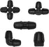 1/4" Drip Irrigation Fittings Kit, 50 Pcs Lock Barbed Connectors for 1/4 Inch Drip Irrigation Tubing - 15 Couplings, 10 Tees, 10 Elbows, 10 End Pl...