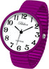 Blekon Collections New Super Large Face Stretch Band Japanese Movement PC21J Fashion Watch (Hot Pink)...